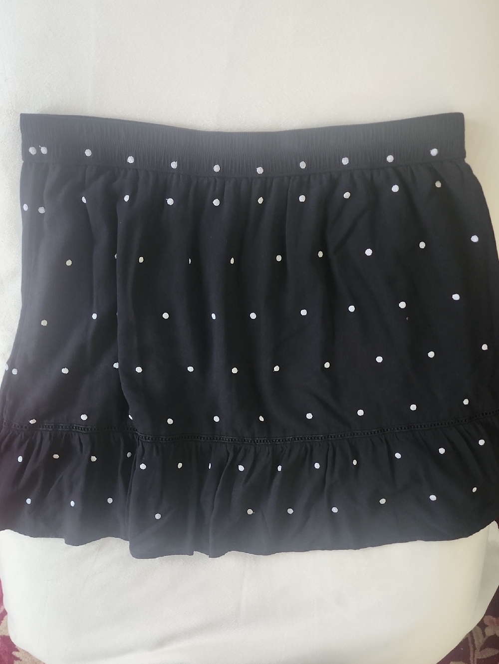 LOFT Skirt with White Polka Dots
